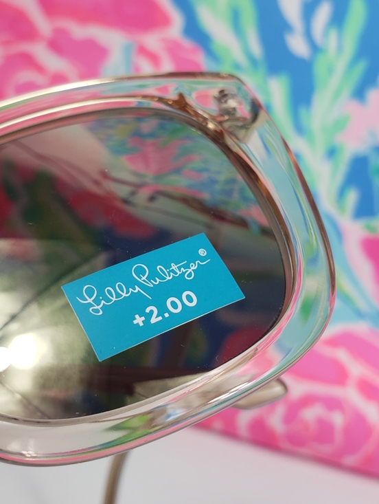 Lilly Pulitzer +2.00 Reader Sunglasses - Clear Rim w/ Pink  display picture 1